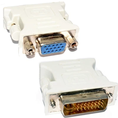 £3.25 • Buy DVI Adapter DVI-I 24 + 4 Pin To VGA SVGA Female HD15 Old PC Or Monitor Convertor