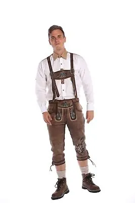 Bavarian Trachten Men's Lederhosen Knee Long German Oktoberfest Costume Wear • $79