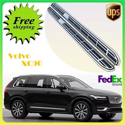 Fits Volvo XC90 2015-2024 2PCS Fixed Running Board Side Step Pedal Nerf Bar • $393.19