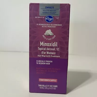 Hair Regrowth Treatment With Minoxidil 5% & Aerosol For Women Kroger 4 Month • $19.95