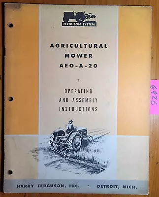 Massey Harris Ferguson AEO-A-20 Agricultural Sickle Mower Parts Book Manual 1948 • $30