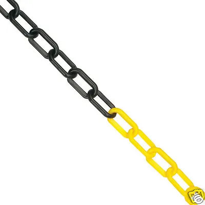 Plastic Barrier Chain Safety Decorative Garden Fence - Yellow & Black 15m X 6mm • £15.99