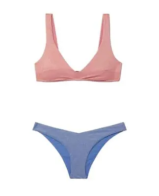 Zimmermann Clover Scoop Bikini | V-Pant Pink Blue Purple Lurex/Metallic • $119.99