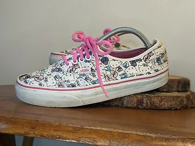 Vans Hello Kitty Lace Up Canvas Shoes Skater Womens 9 Mens 7.5 Pink • $19