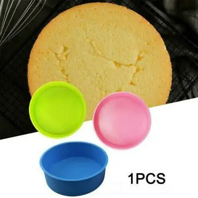 4/6/8 Inch Silicone Round Cake Pan Tins Non-stick Baking Bakeware Mould Best • £5.03