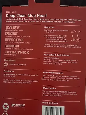 E- Cloth Floor Care Deep Clean Mop Head • £11.57