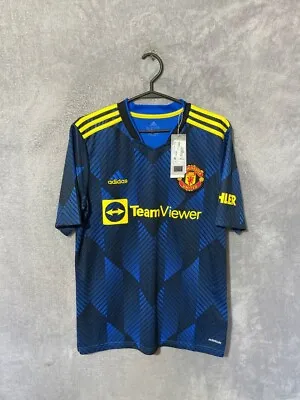 Manchester United Third Football Shirt 2021 - 2022 Jersey Adidas Young Size XL • $11.89