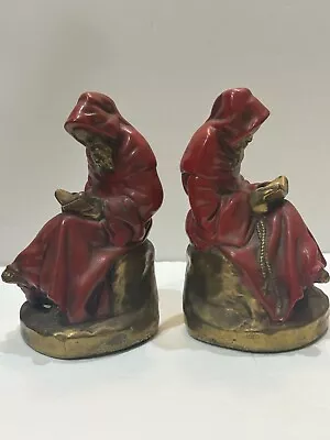 Monk Friar Priest Marion Bronze Brass Antique Bookends • $1000