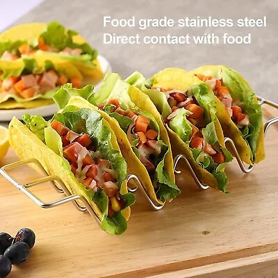 Taco Holders Set Of 3Stainless Steel Taco Shell Holder StandTaco Tray Pla..... • $14.49