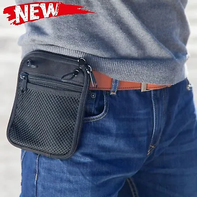 Black Concealed Carry Gun Pouch Pistol Holster Fanny Pack Waist Pocket Belt Loop • $14.10