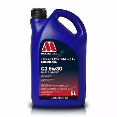 MILLERS TRIDENT LONGLIFE 5w30 Fully Synthetic Performance Engine Oil - 5L  5999- • £27.95