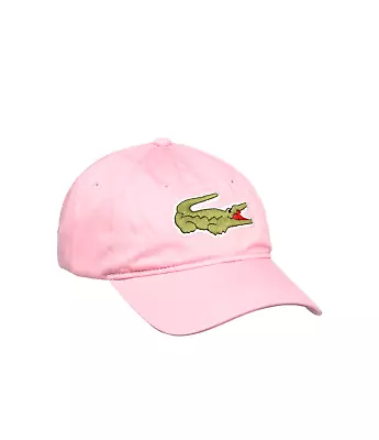 Lacoste Baseball Cap Light Pink Oversized Croc Logo Mens • £24.99