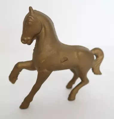 Small Metal Bronze Horse 4  Tall Possible Coin Piggy Bank Figure Figurine • $29.75