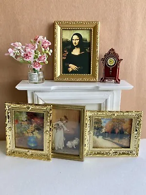 1pc Dollhouse Miniature 1:12 Oils Painting Will Frame Wall Art Classic Mona Lisa • $8.99