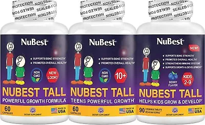 Bundle: NuBest Tall 10+ (10+) & NuBest Tall (5+) & NuBest Tall Kids 90ct (2-9ys) • $150