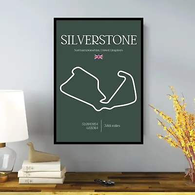 Silverstone F1 British Grand Prix Map Circuit Print Poster - Perfect Gift • £4.99