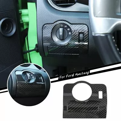 Headlight Switch Panel Trim Cover Frame For Ford Mustang 2009-2013 Carbon Fiber • $20.49