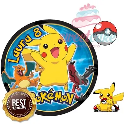 Pokemon Cake  Cupcake Toppers Personalised Edible Icing Sheet Or Wafer Paper • £7.49