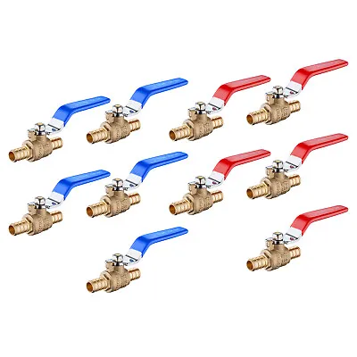 Efield 10 Pcs 1/2  Pex Full Port Shut Off  Ball Valve Hot  &cold No Lead Brass • $31.99