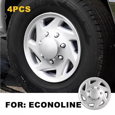 For E150 E250 Econoline Van 16  Full Wheel Covers Hub Caps Rim Simulators CHROME • $91.49