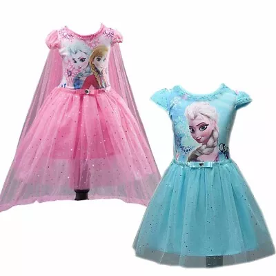 Frozen Elsa Anna Princess Queen Sister Girls Dresses Party For Baby Kids • $15