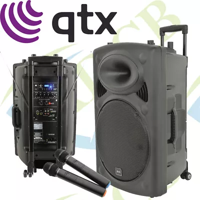 QTX QR15PA Portable PA System Battery Powered USB Sound + 2 X Wireless Handheld • £298.74