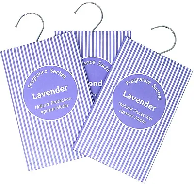 3 X Fragrance Bags Moth Repellent Sachets Wardrobe Cupboard Air Fresheners • £4.99