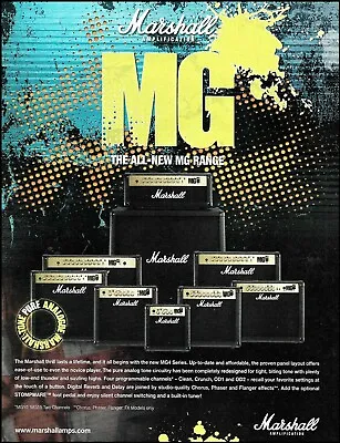 Marshall MG4 MG10 MG15 MG Range Series Guitar Amp Ad 8 X 11 Advertisement Print • £3.86