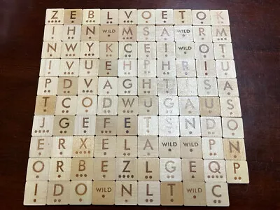 Scrabble Wood Tile Lot Of 99 Letters Large Vintage Craft Game Letter 1  Squares • $6.79