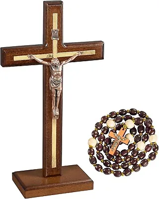 Handmade Crucifix - Standing Catholic Table Wood Cross With Detachable Stand • $36.90