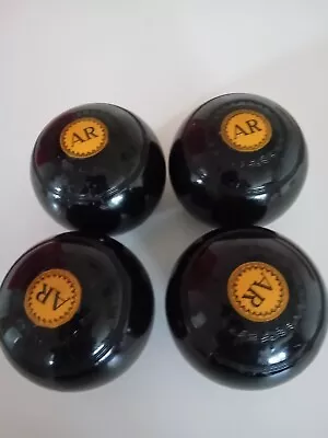 Lignum Vitae Lawn Bowls Set Of 4 Used • £49.99