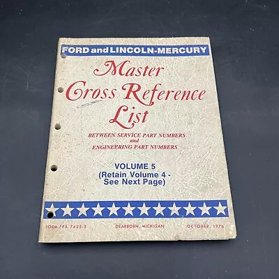 1975-77 Ford Lincoln Mercury Parts Original Master Cross Reference List Catalog • $16