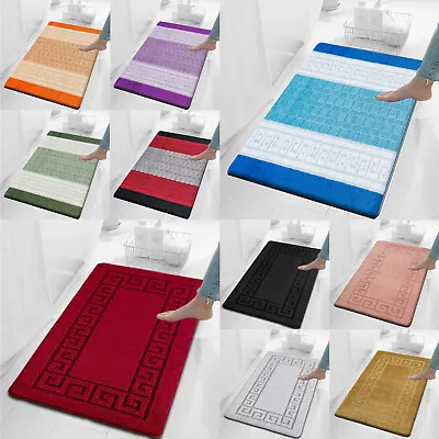 £10.99 • Buy Non Slip Bath Mat Extra Large Bathroom Rug Water Absorbent Toilet Pedestal Mats