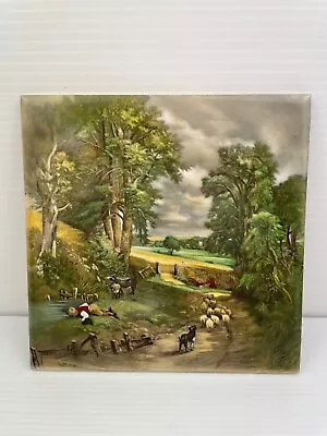 Landscape Ceramic Tile Hanging Picture - 15cm X 15cm • $19.95