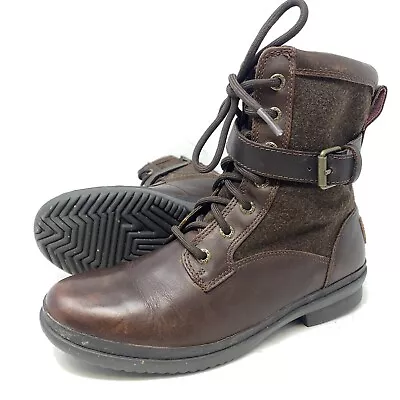 Womens Boots Ugg Kesey Bootie Size 7.5 M Waterproof Leather Wool Lining 1005264 • $39.99