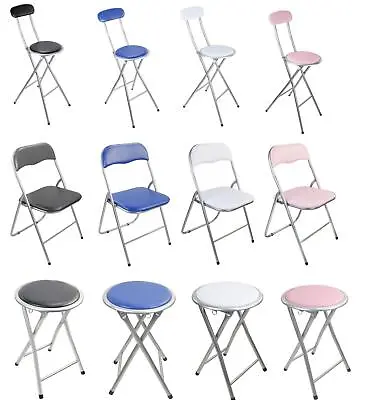 £18.99 • Buy Folding Compact Padded High Chair Breakfast Bar Stools Seat Home Office Foldable
