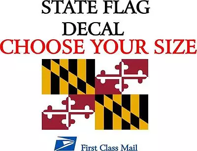 MARYLAND STATE FLAG STICKER DECAL State Flag Of Maryland 5 YR VINYL • $3.05