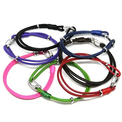 £4.99 • Buy Leather Lambskin Double Wrap Bracelet With Lobster Clasp In 7 Colours