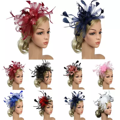 $8.79 • Buy Elegant Feather Flower Headband Alice Band Fascinator Womens Wedding Party Decor