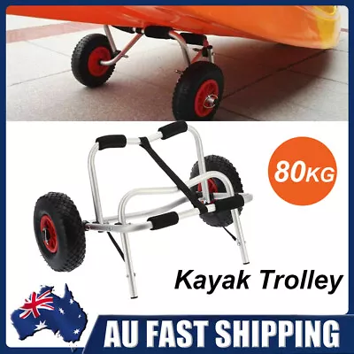 Foldable Kayak Canoe Trolley W/ Strap Aluminium Collapsible Wheel Cart Carrier  • $56.99