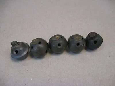 Antique 5 Brass Sleigh Bells #1 Good & Repair 1-1/8  Petal Style? • $24.95