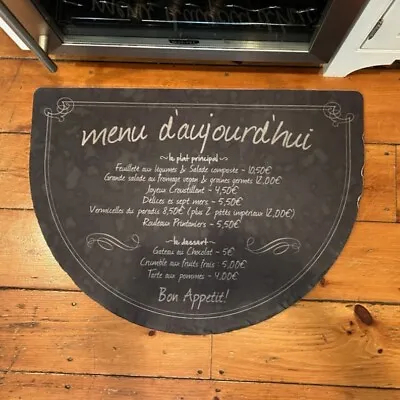 Set 2 Ballard Design Kitchen Mat Demilune 22x31 French Bistro Comfort Chalkboard • $49.99