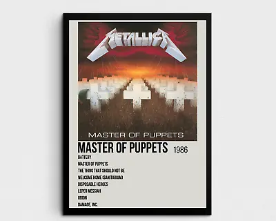 Album Cover Poster Metallica Poster Framed 8x10 Master Of Puppets Poster Music • $25.90