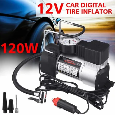 Portable Heavy Duty Air Compressor Car Tire Inflator Electric Pump Auto 12V • $22.90