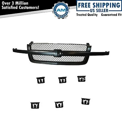 Paint To Match Smooth Black Gray Upper Grille For Chevy Avalanche Silverado 1500 • $137.64