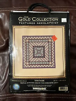 Vintage Dimensions Gold Collection Textured Needlepoint Kit 8  X 8  Orna Willis • $49.99
