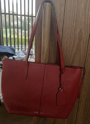 $100 • Buy Oroton Red Leather Tote Bag