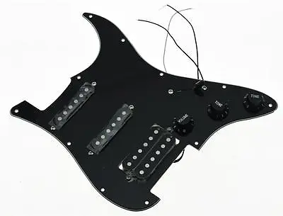 £24.70 • Buy Black 3 Ply Prewired Loaded Strat HSS Pickguard For Squier Import Stratocaster