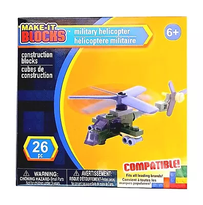 Make-it Blocks - Military Helicopter - 2 In 1 Design - 26 Pcs.  6+ New • $8.39