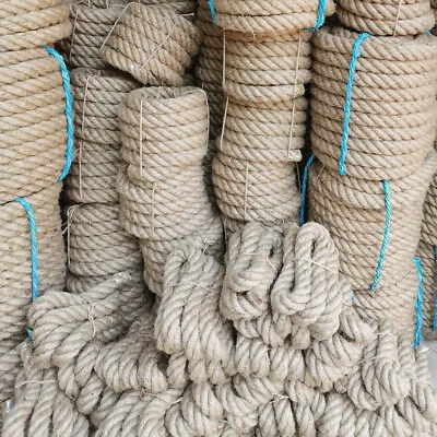£6.95 • Buy Hessian Twisted 6mm-20mm Natural Vintage Jute Rope Cord String Twine Hemp Crafts
